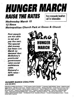 지난 3월 15일 열린 ‘가난한 사람들의 행진’을 알리는 포스터. <br />
<출처; www.ocap.ca>