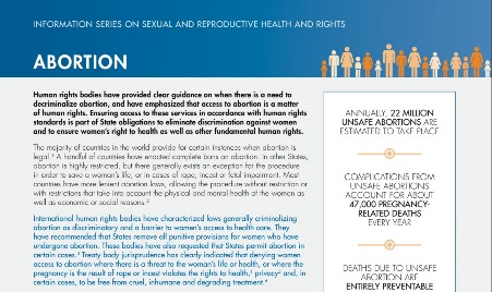 유엔에서 낸 성과 재생산 건강 및 권리에 대한 시리즈 리플렛 중 낙태 편 