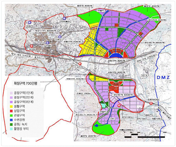 개성공단 총개발 계획도 [출처] 개성공업지구관리위원회 인터넷 홈페이지