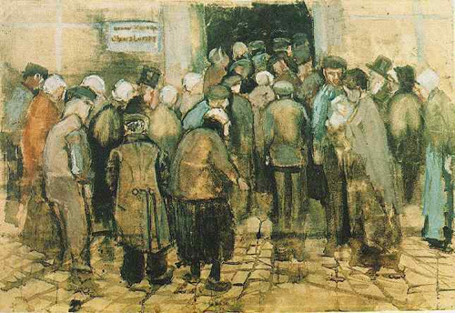 빈센트 반 고흐, “복권 판매소”, 38×57㎝, 1882년 9월, 수채화