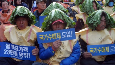 2013년 전국농민대회에 참석한 농민들<br />
