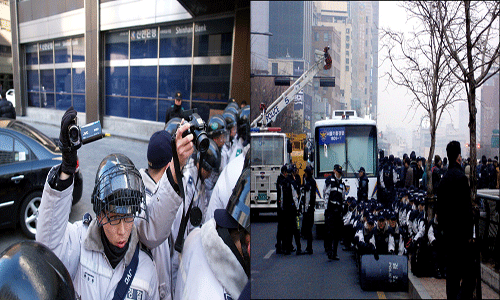 주말 서울 도심에서 흔히 볼수 있는 풍경은 정말 살벌하다.