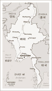 지도에서 본 버마<출처; 인터넷 참여연대>