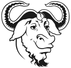 자유 소프트웨어들을 개발하는 그뉴(GNU) 프로젝트의 로고.<br />
<사진 출처; http://fsf.org>