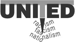 민중들의 단결된 힘으로 인종주의, 전체주의와 더불어 국가주의를 깨자는 내용의 그림<출처; www.united.non-profit.nl>