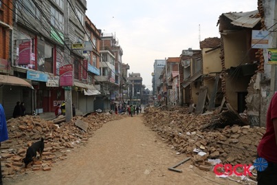 네팔 지진으로 무너진 건물들(사진 제공=한국 카리타스) (출처: 가톨릭뉴스 지금 여기)